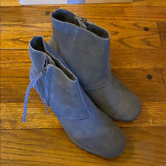 Toms grey suede wedge booties - Picture 3 of 7